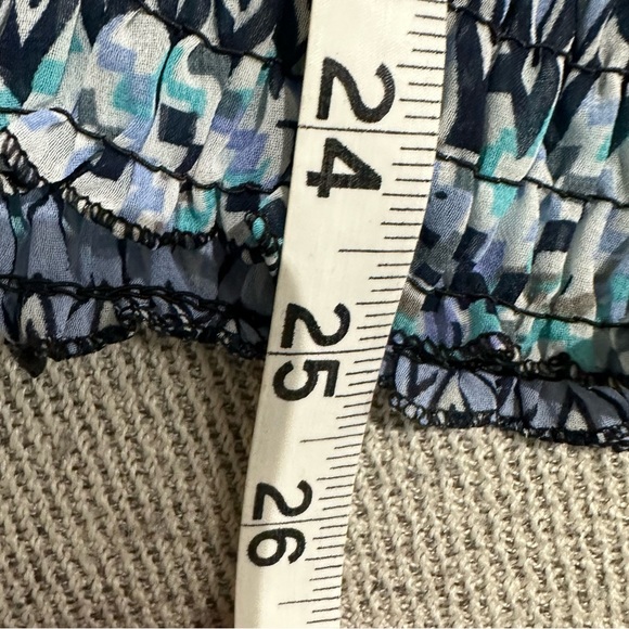 Women’s Lace V Neck Silk Blend Blue Sleeveless Top XL - Picture 9 of 9